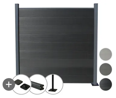 HORI WPC Sichtschutzzaun Stecksystem Safety Schutzummantelung Komplettset 0