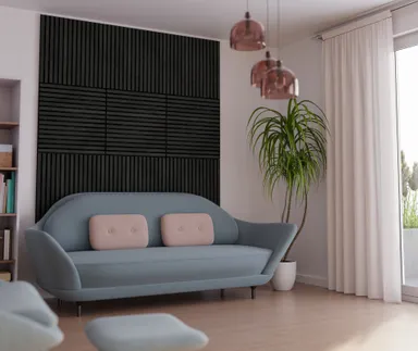 HORI WALL Akustik Dekor Wandpaneele Black Oak quadratisch 2