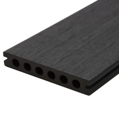 HORI Terrassendielen WPC Safety Schutzummantelung grau modern grob strukturiert/glatt gebürstet 23 x 143 mm 0