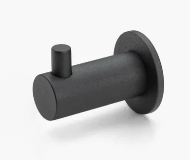 HORI Gaderobenhaken Edelstahl Black Frosted, 46 mm, mit Rosette 0
