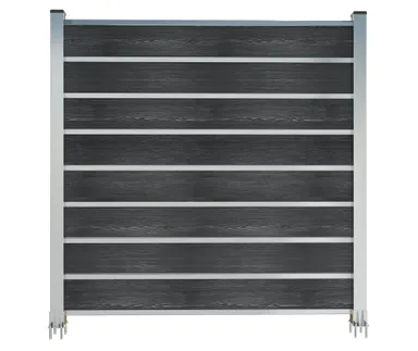 HORI Wood-Design WPC Sichtschutzzaun Stecksystem Streifen Design Zaun Komplettset 0