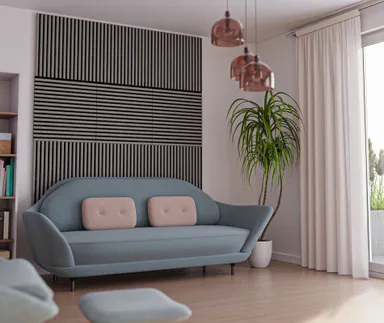 HORI WALL Akustik Dekor Wandpaneele Grey Oak Rundstab Quadratisch 2