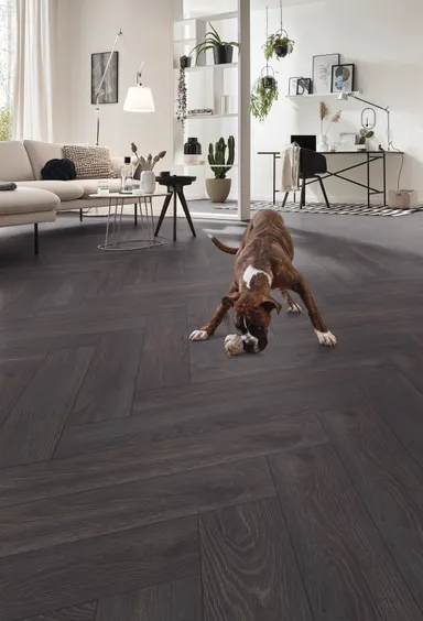 KRONOTEX Laminat Herringbone D 6010 Elba Oak Black Landhausdiele 3