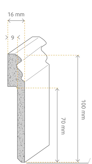 HORI MDF-Kern Fliesenabdeckleisten uni weiss ähnlich RAL 9016 Hamburger Profil 2