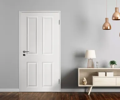 HORI Schallschutz Wohnungseingangstür Estella 4 Weißlack RAL9010 SK2 Rundkante Vollspan 1