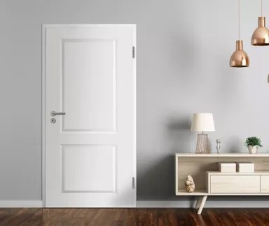 HORI Schallschutz Wohnungseingangstür Estella 2 Signalweiß RAL9003 SK2 Designkante Vollspan 1