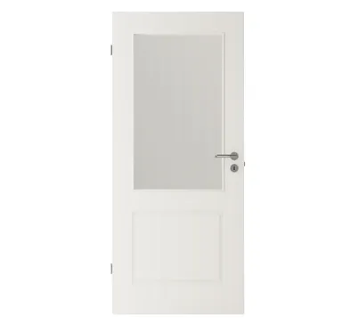 HORI Zimmertür Alicante 2 Weißlack RAL9010 mit Lichtausschnitt Röhrenspan Eckkante 0