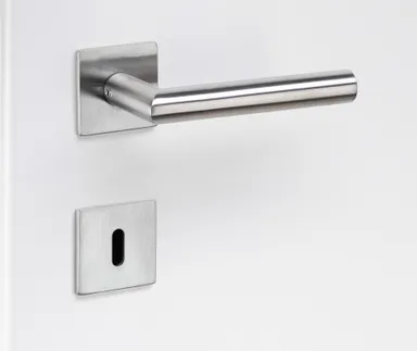 HORI Türgriff L-Form Roma Edelstahl matt Flachrosetten 0