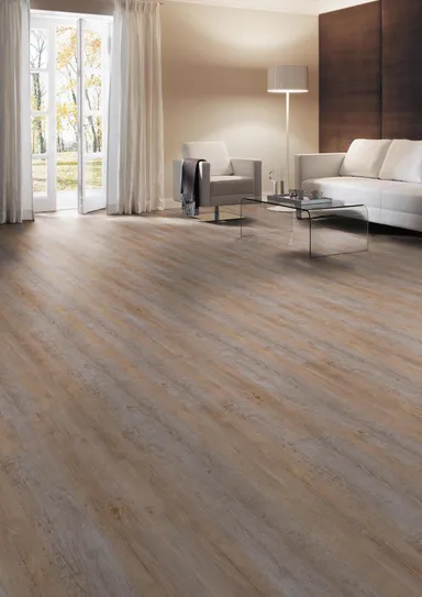 HORI Klick-Vinylboden HDF Fichte Saale gebürstet Landhausdiele 0