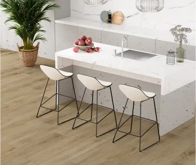 HORI Klick-Hartvinylboden Rigid SPC Eiche Andrew Johnson dunkelbraun gekälkt Landhausdiele Holzstruktur 0