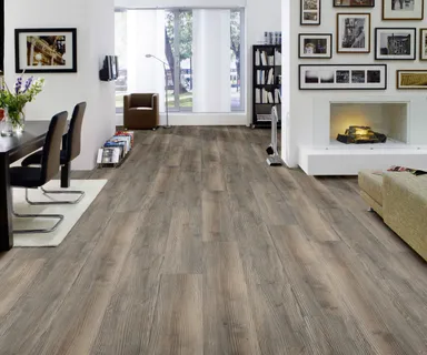 HORI Klick-Hartvinylboden Rigid SPC Burgeiche grau Landhausdiele 0