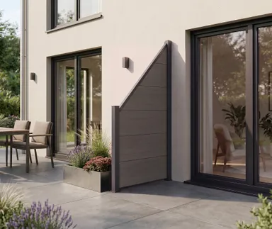 NewTechWood WPC Sichtschutzzaun Stecksystem Castello XXL Schrägelement 0