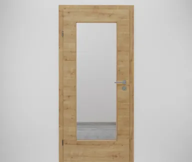 HORI Zimmertür CPL Wildeiche quer mit Lichtausschnitt Rundkante 0