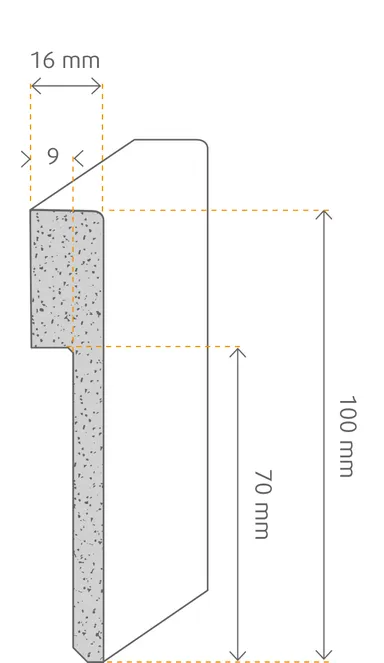 HORI MDF-Kern Fliesenabdeckleisten uni weiss ähnlich RAL 9016 Topline 2