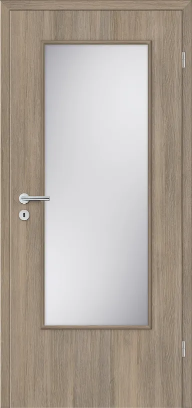 HORI Zimmertür CPL Lärche dunkel strukturiert mit Lichtausschnitt Röhrenspan Rundkante 0