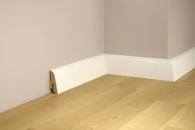 tilo Massivholz-Sockelleiste Esche Weiß deckend geschliffen versiegelt 0