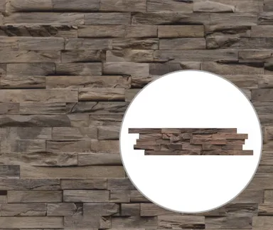 INDO Echtholz Wandverkleidung 3D Holzverblender Beachwood Coffee 0