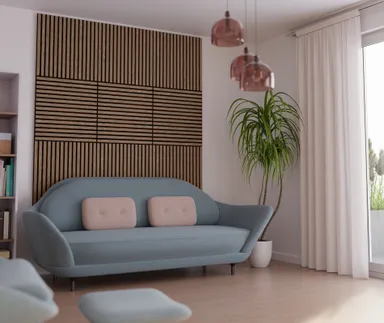 HORI WALL Akustik Dekor Wandpaneele Walnut rustic quadratisch 2