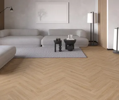 HORI Klick-Hartvinylboden SPC Eiche Calma Herringbone synchron Holzstruktur 1