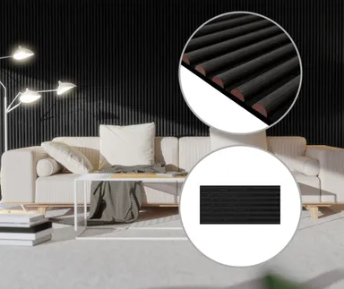 HORI WALL Akustik Dekor Wandpaneele Black Oak Rundstab 0