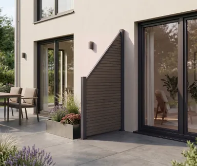NewTechWood WPC Sichtschutzzaun Stecksystem Modena Rhombus Schrägelement 0