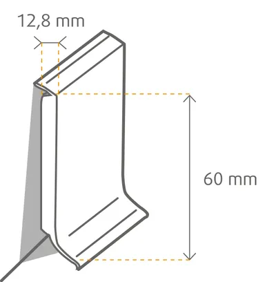 HORI PVC-Kern Sockelleiste Uni weiß mit Dichtlippe 2