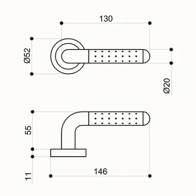 HORI Türgriff Edelstahl matt Classic Bicolor 1