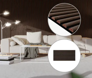 HORI WALL Akustik Dekor Wandpaneele Brown Oak Rundstab 0