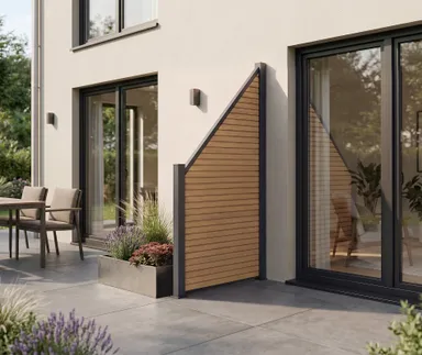 NewTechWood WPC Sichtschutzzaun Stecksystem Modena Rhombus Schrägelement 2