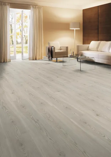 HORI Klick-Vinylboden HDF Lärche Weiss gebürstet Landhausdiele 0