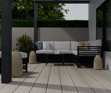 HORI Terrassendielen WPC Maui-Style XXL Massiv beige tiefe Holzstruktur + geriffelt 17 x 220 mm 0