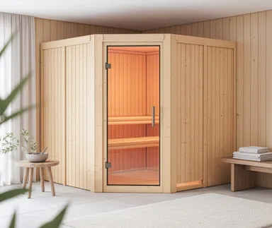 Karibu System-Sauna Komplettset Liva Eckeinstieg 68 mm 0