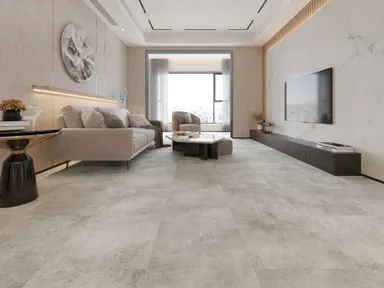 HORI Klick-Hartvinylboden Rigid SPC XXL Fliesenformat Superficie Luna Steinstruktur 0