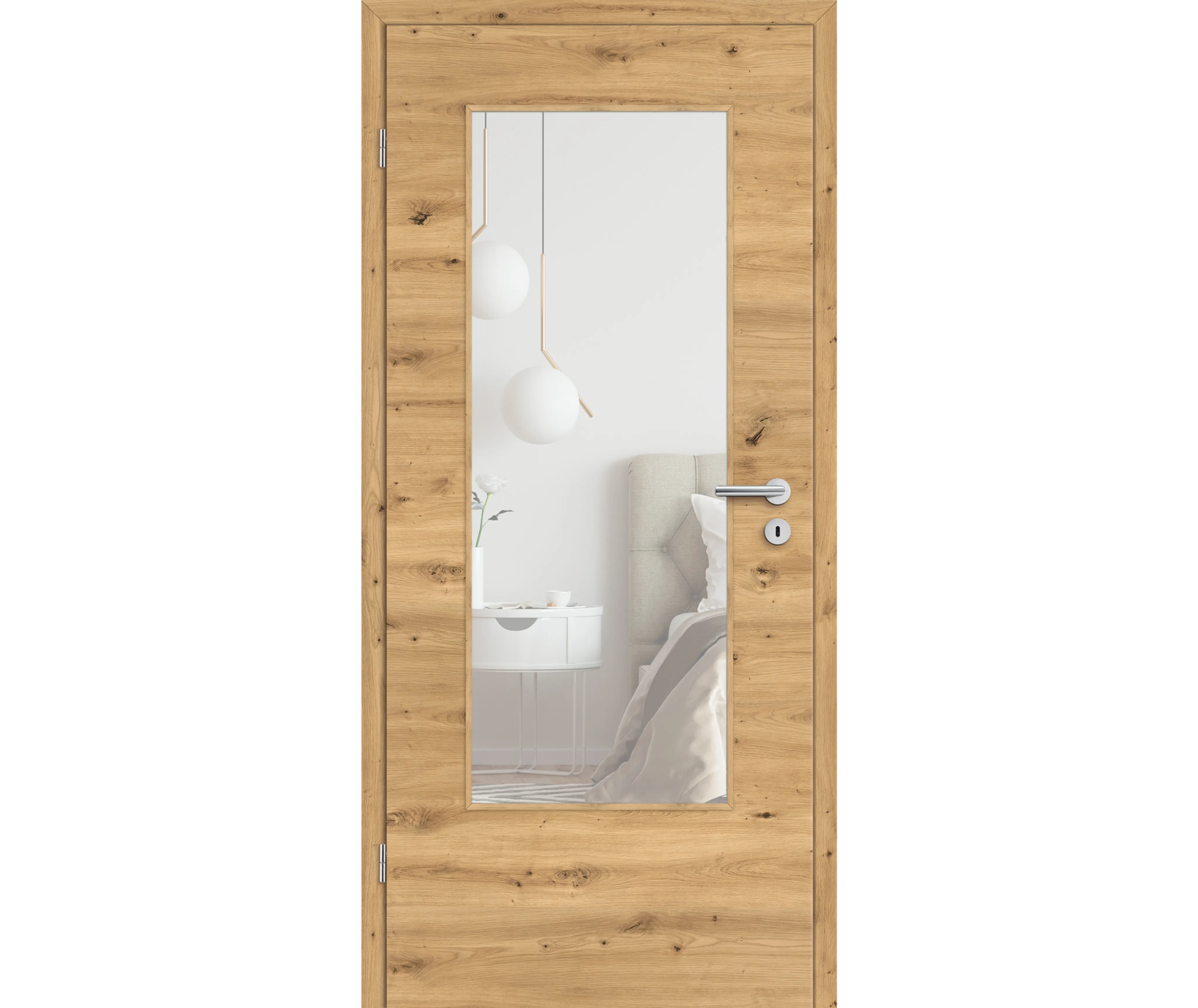 HORI Zimmertür CPL Eiche astig quer mit Lichtausschnitt Röhrenspan Designkante (10040256207)