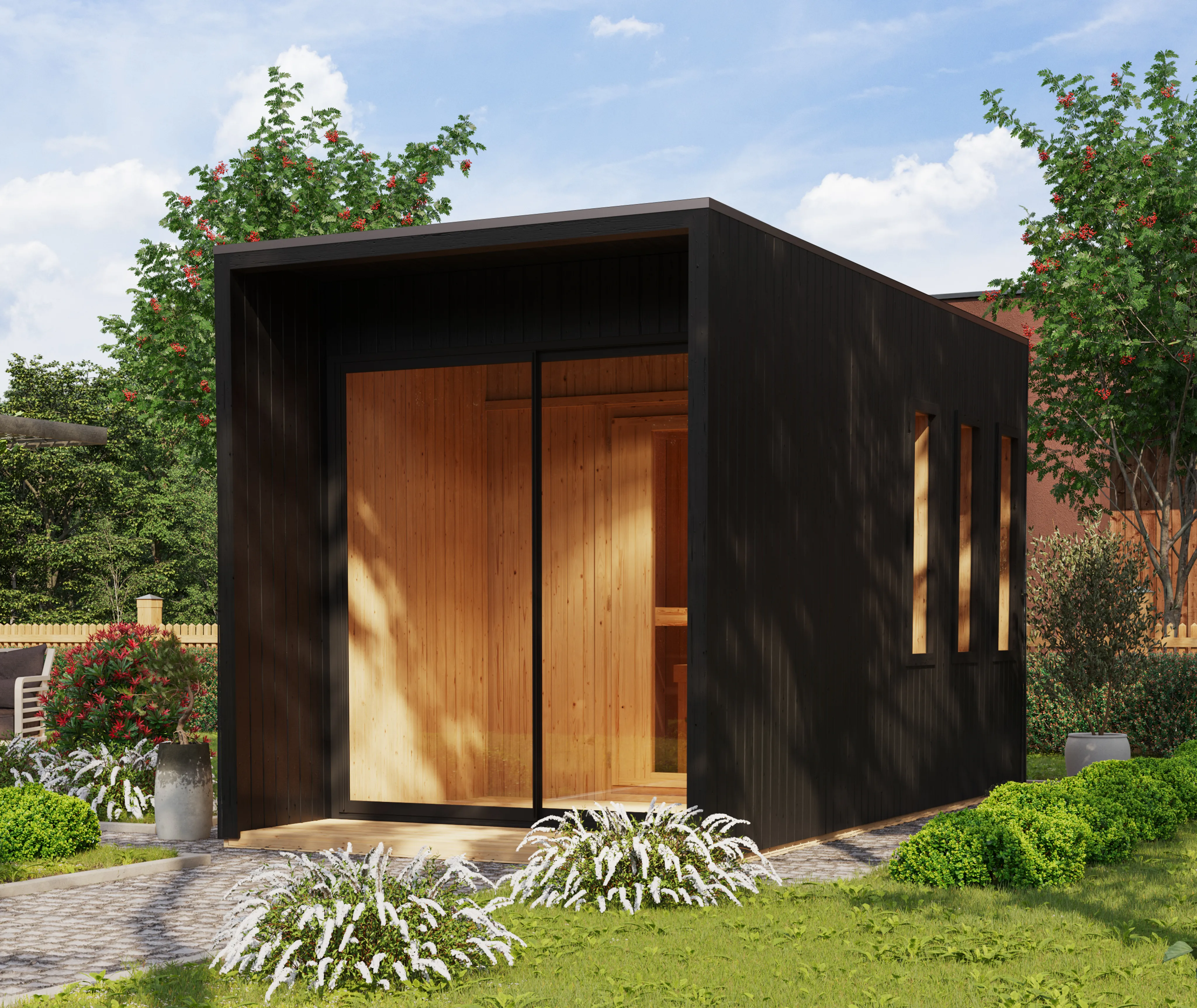 Karibu Gartensauna Miramar Fronteinstieg 73 mm (10040067879)