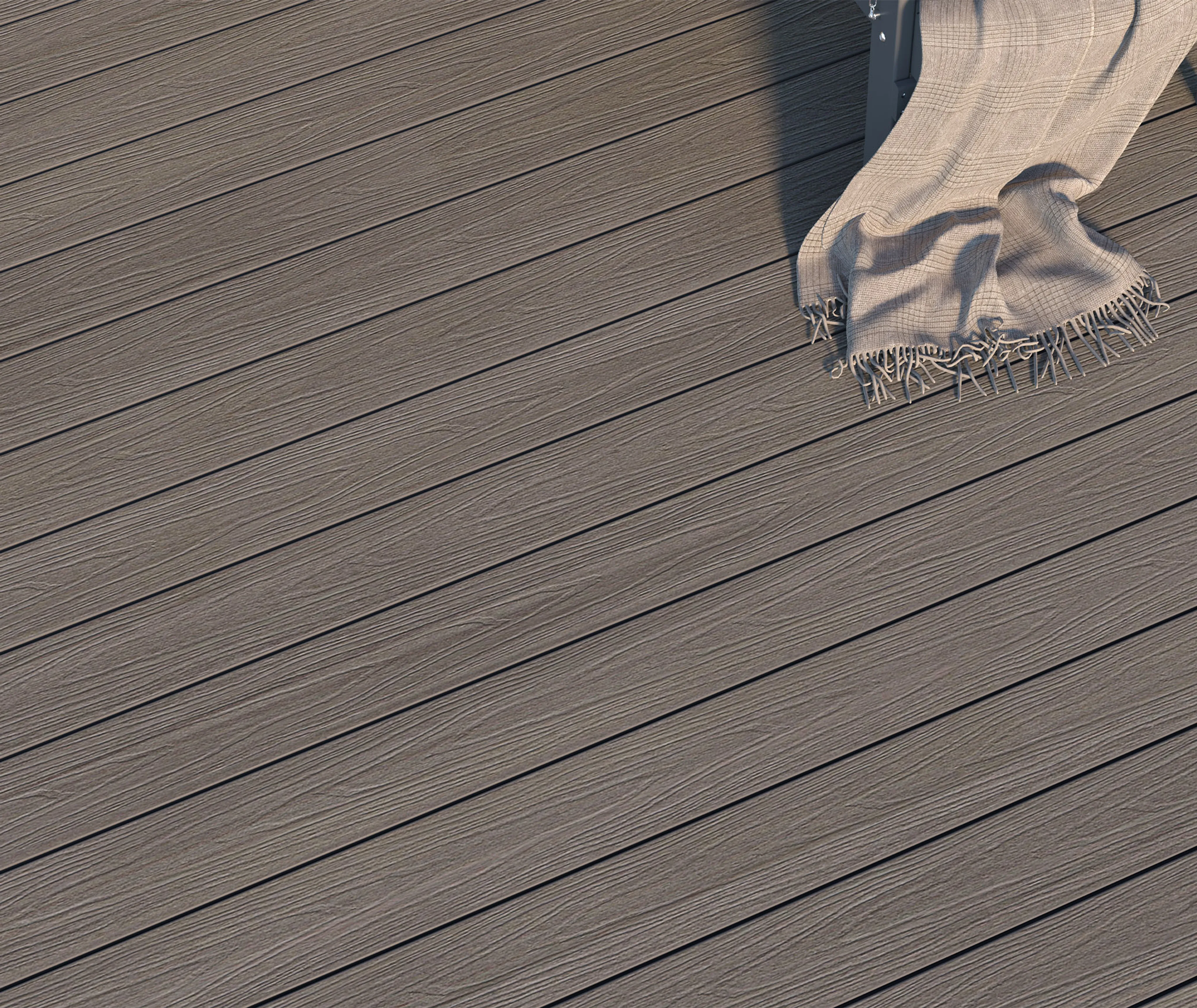 NewTechWood Terrassendielen WPC Hohlkammer Silver Gray Holzstruktur gebürstet / glatt gebürstet Co-Extrudiert 25 x 145 mm (10040374730)
