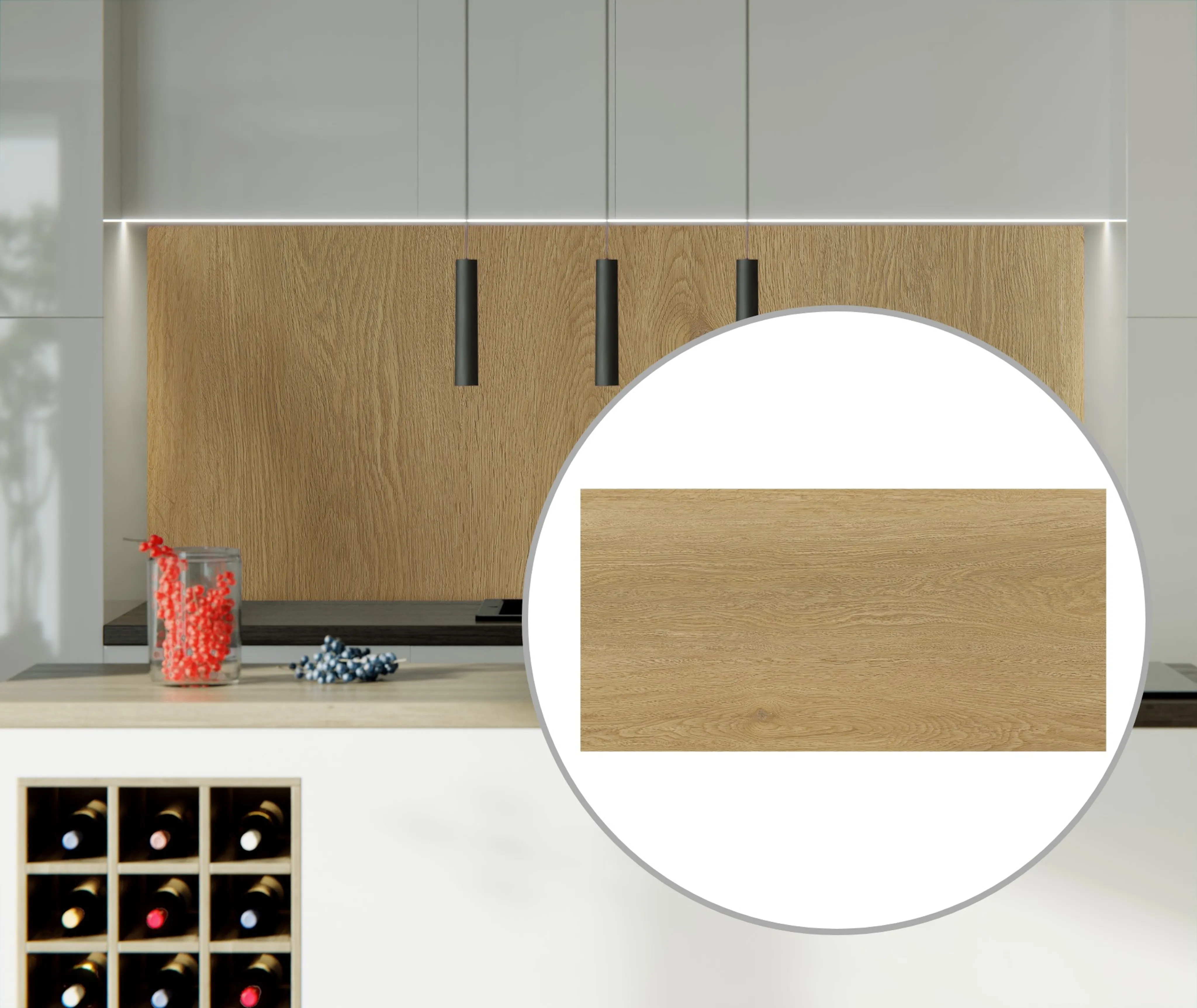 MODEE Wandverkleidung 2800 x 1175 x 4 mm Platte True Wood Burbon mit Naturstruktur (10040370800)