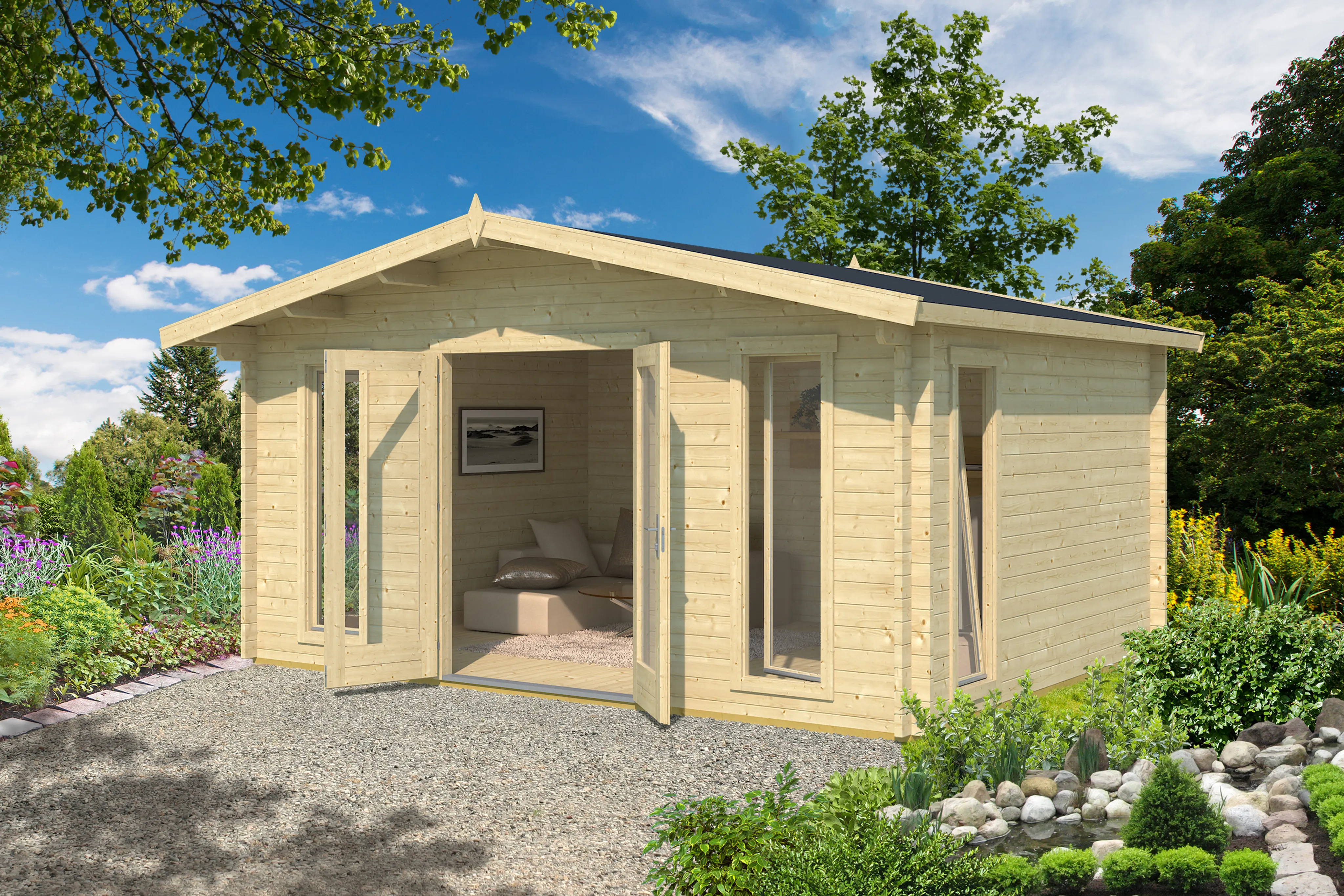 Lasita Maja Gartenhaus Set Elgin 44 Gold (10030062004)
