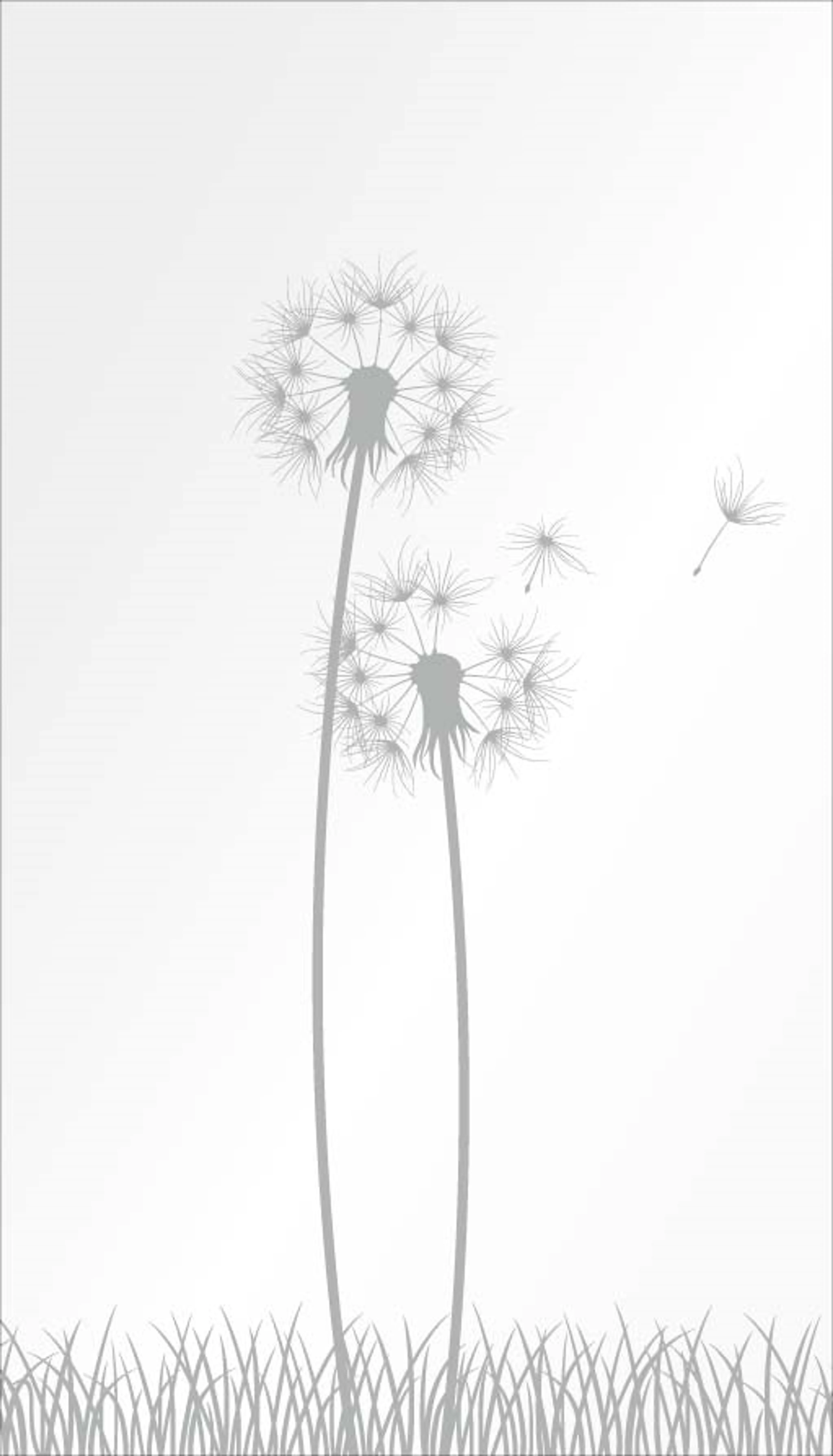 HORI Glaszaun Glassichtschutz Tür inkl. Bohrungen Pusteblume kombiniert mit Gras (10030017311)