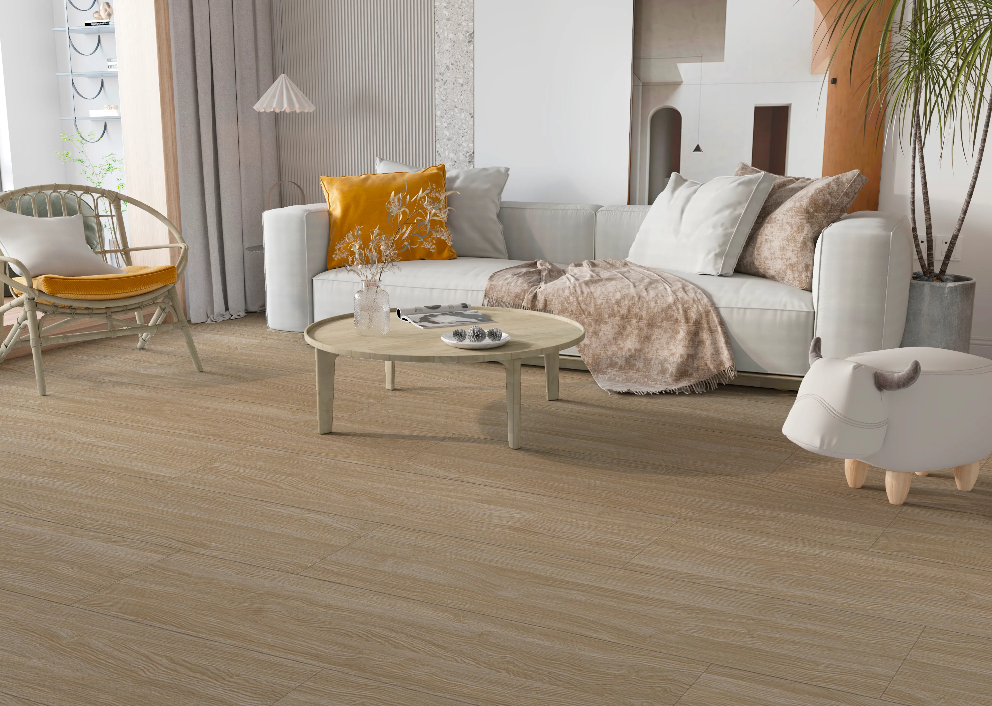 HORI Klebe-Vinylboden massiv Natural Eiche Holzstruktur Landhausdiele (10040328953)