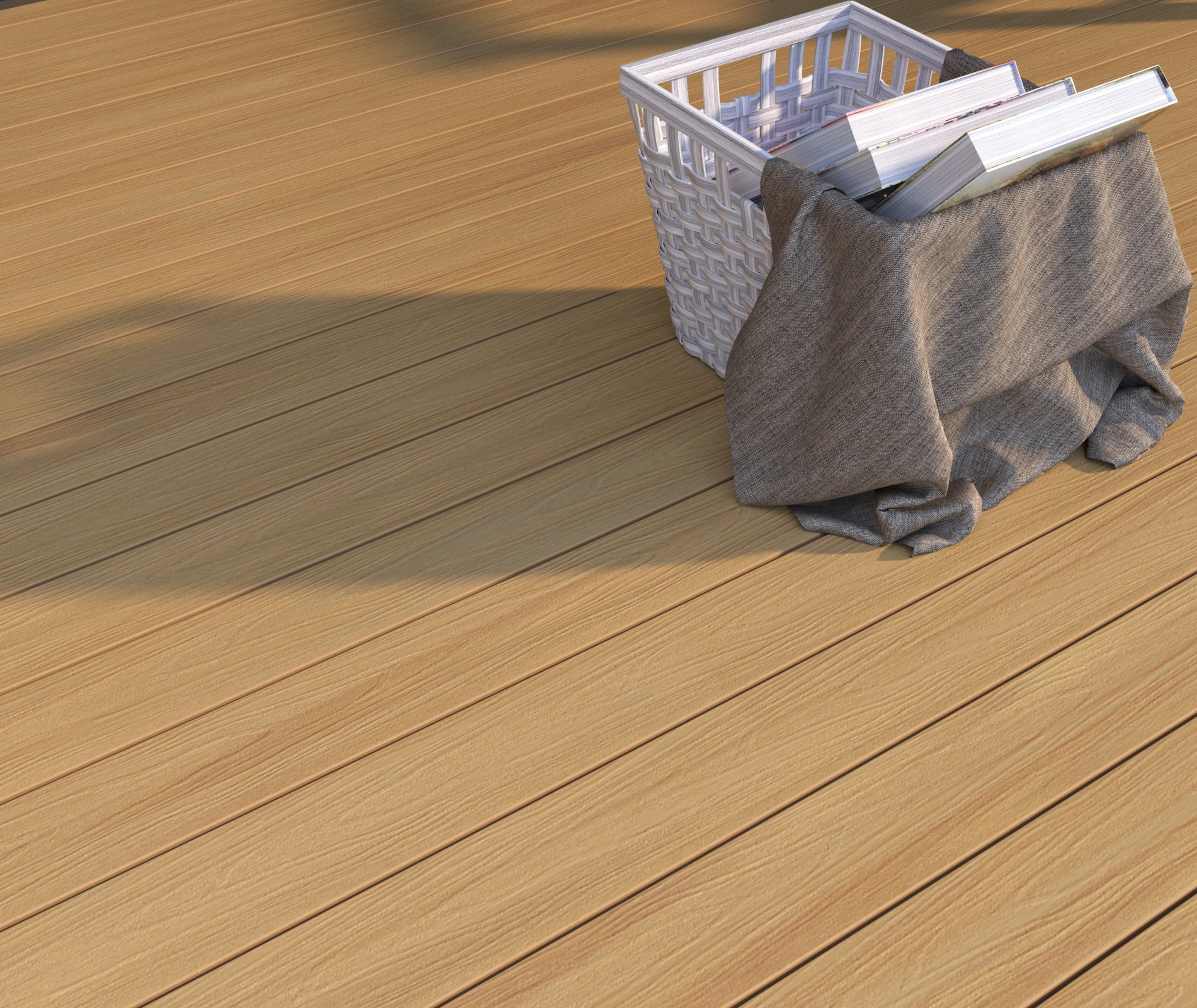 NewTechWood Terrassendielen WPC Hohlkammer Deluxe Red Cedar Holzstruktur gebürstet / glatt gebürstet Co-Extrudiert 22,5 x 138 mm (10040329990)