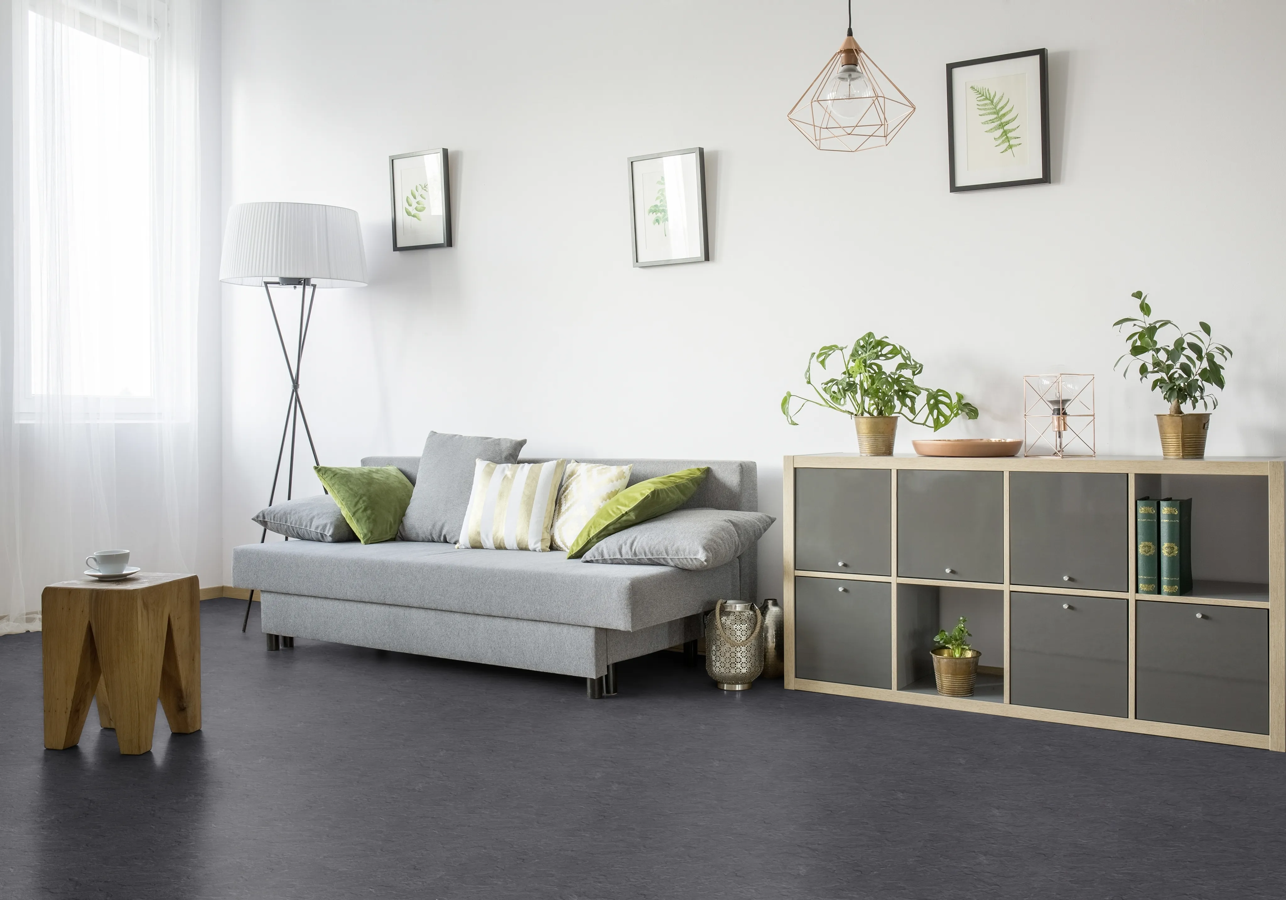 Gerflor Klebe-Vinylboden Dalle Vinyle Design 0220 Slate Anthracite Fliese selbstklebend