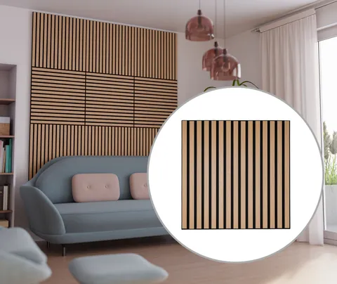 HORI WALL Akustik Dekor Wandpaneele Natural Oak quadratisch 0