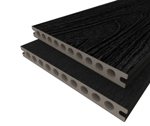 HORI Terrassendiele WPC Hohlkammer Wood Feeling Co-Extrudiert 22,5x210mm anthrazit-schwarz 0