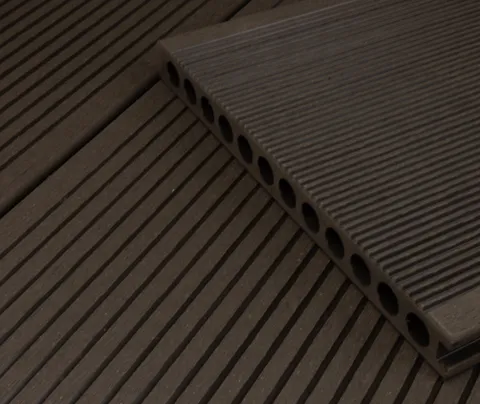 HORI Terrassendielen Komplettset WPC/BPC Hohlkammer XXL dunkelgrau-braun 25 x 250 mm 0