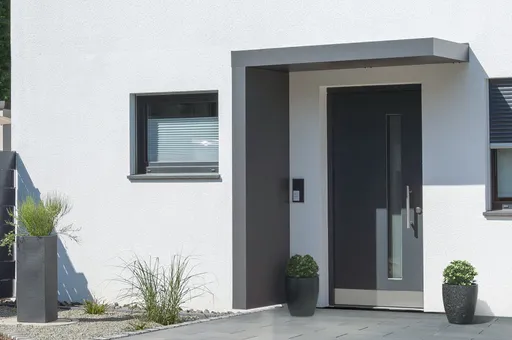 Gutta Vordach Haustür mit Seitenteil BS PLUS aluminium