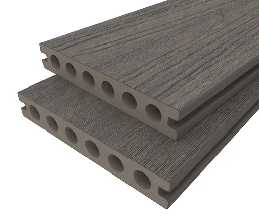 HORI Terrassendiele WPC Hohlkammer Wood Feeling Co-Extrudiert 22,5x138mm grau