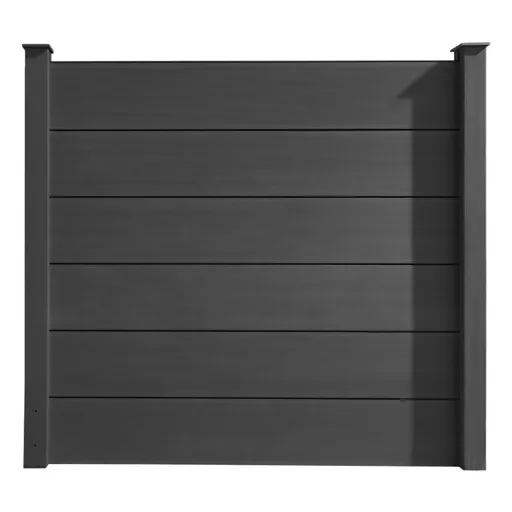 HORI WPC Sichtschutzzaun Stecksystem glatt / glatt XXL Komplettset