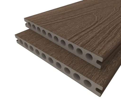 HORI Terrassendiele WPC Hohlkammer Wood Feeling Co-Extrudiert 22,5x210mm dunkelbraun