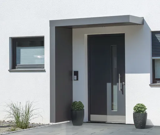 Gutta Vordach Haustür mit Seitenteil BS PLUS aluminium